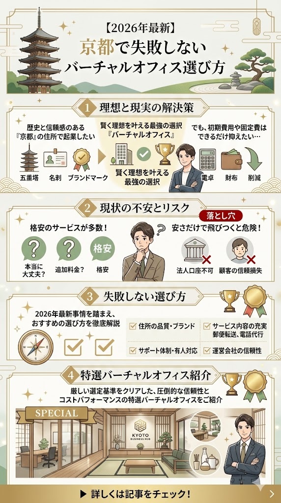 京都の格安バーチャルオフィスの失敗しない選び方図解
