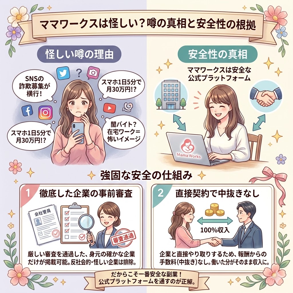 ママワークスは決して怪しいサイトではありません